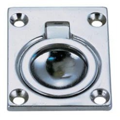 PERKO Square Flush Ring Pull - Chromed Zinc 1 3/4" x 1 3/8"
