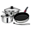 MAGMA Professional Series Gourmet Nesting 7-Piece Stainless Steel Induction Cookware Set with Ceramica® Non-Stick