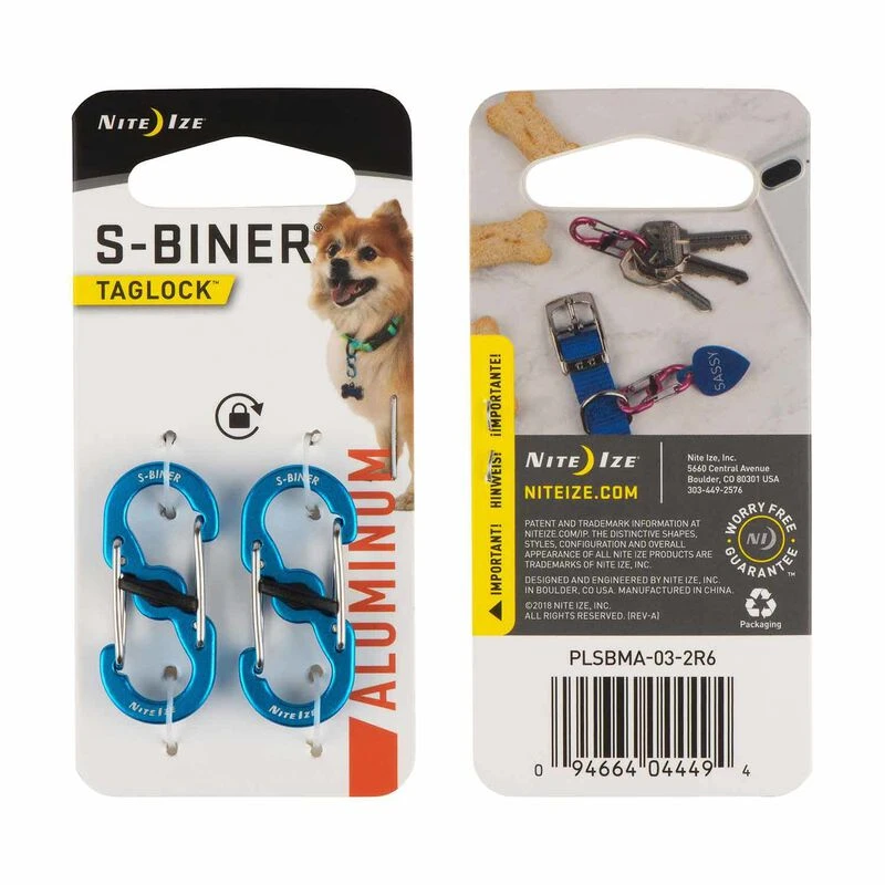 NITE IZE S-Biner® TagLock™ Aluminum,- 2-Pack 3 NITE IZE S-Biner® TagLock™ Aluminum,- 2-Pack - Image 3