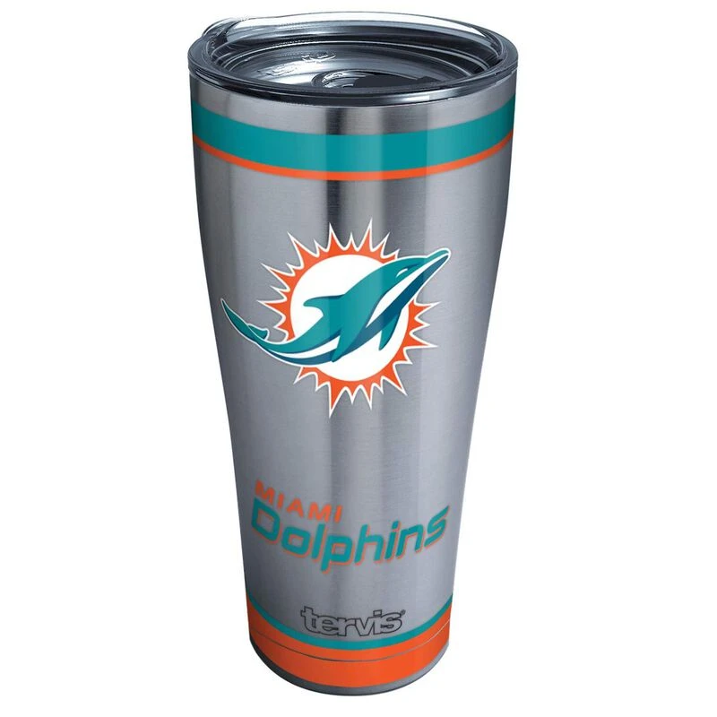 TERVIS 30 oz. Miami Dolphins Traditional Tumbler with Lid 1 TERVIS 30 oz. Miami Dolphins Traditional Tumbler with Lid