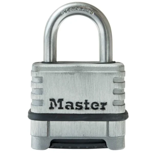 MASTER LOCK 2 1/4in (57mm) Wide Stainless Steel Padlock with 1 1/16in (27mm) Shackle, Set Your Own Combination -Boat Cabin And Galley Store 20514550