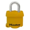 MASTER LOCK 1 9/16 Inch (40mm) Wide Covered Stainless Steel Pin Tumbler Padlock, Yellow
