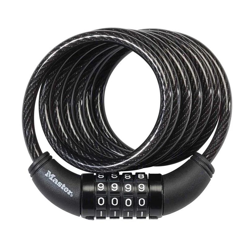 MASTER LOCK Cable Lock, Set Your Own Combination, 6' (1.8m) Long x 5/16" (8mm) Diameter 1 MASTER LOCK Cable Lock, Set Your Own Combination, 6' (1.8m) Long x 5/16" (8mm) Diameter