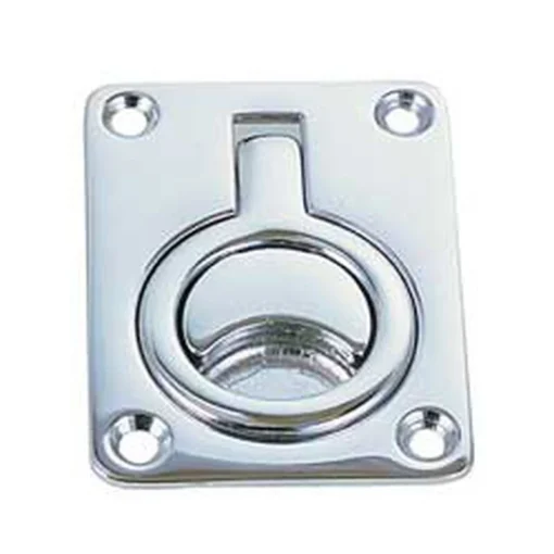 PERKO Square Flush Ring Pull - Chromed Bronze 2 5/8" x 2" 4 PERKO Square Flush Ring Pull - Chromed Bronze 2 5/8" x 2" -Boat Cabin And Galley Store 205346