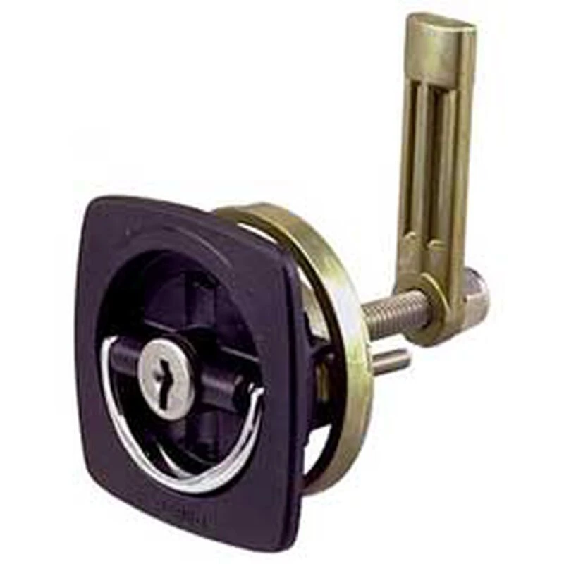 PERKO Flush Lock - Chrome/Black with Straight Cam Bar 1 PERKO Flush Lock - Chrome/Black with Straight Cam Bar