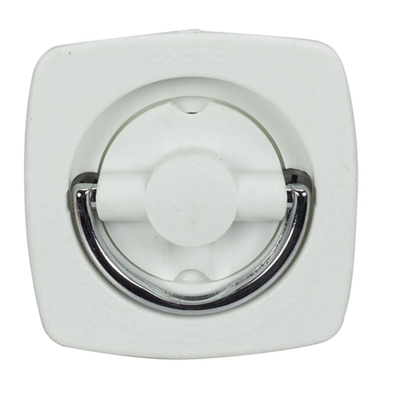 PERKO Non-Locking Flush Lock - Chrome/White with Offset Cam Bar 3/8 to 3" 1 PERKO Non-Locking Flush Lock - Chrome/White with Offset Cam Bar 3/8 to 3"