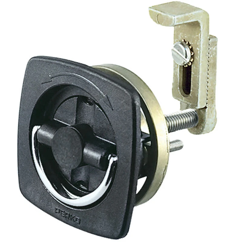 PERKO Non-Locking Flush Latch - Chrome/Black with Offset Cam Bar 1 PERKO Non-Locking Flush Latch - Chrome/Black with Offset Cam Bar